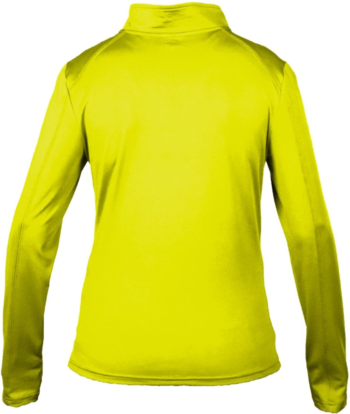 Rear View of SAFETY YELLOW 1/4 ZIP LADIES' LIGHTWEIGHT PU