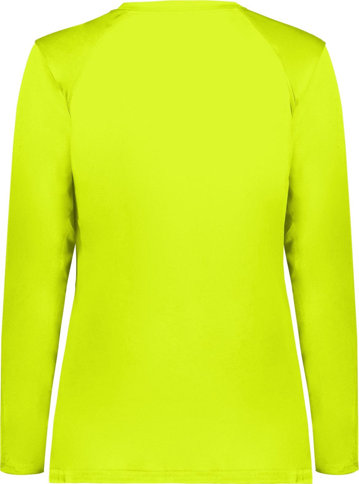 Rear View of SAFETY YELLOW LADIES B-CORE L/S TEE