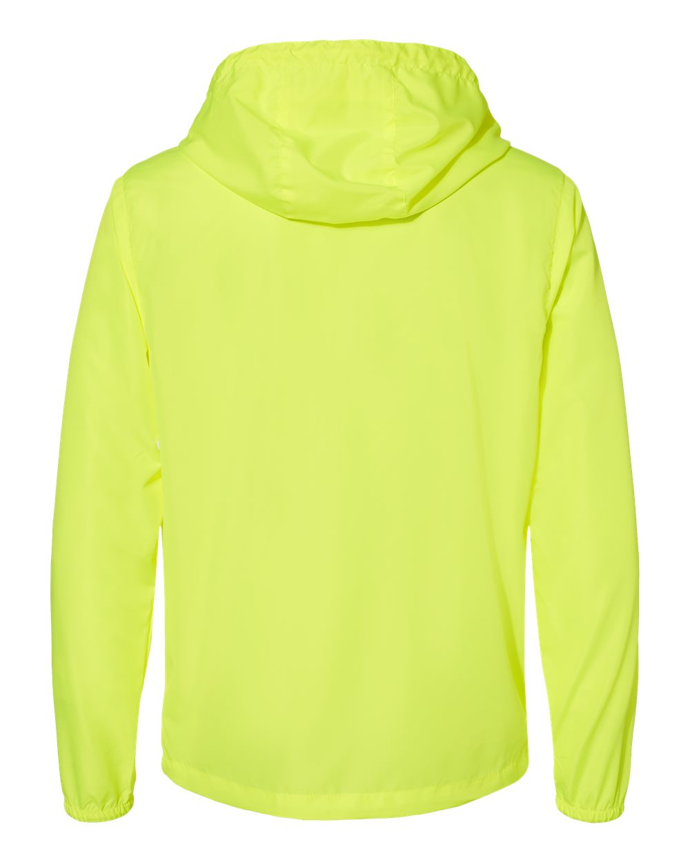 Front View of Safety Yellow Lightweight Windbreaker Full-Zip Jacket - EXP54LWZ