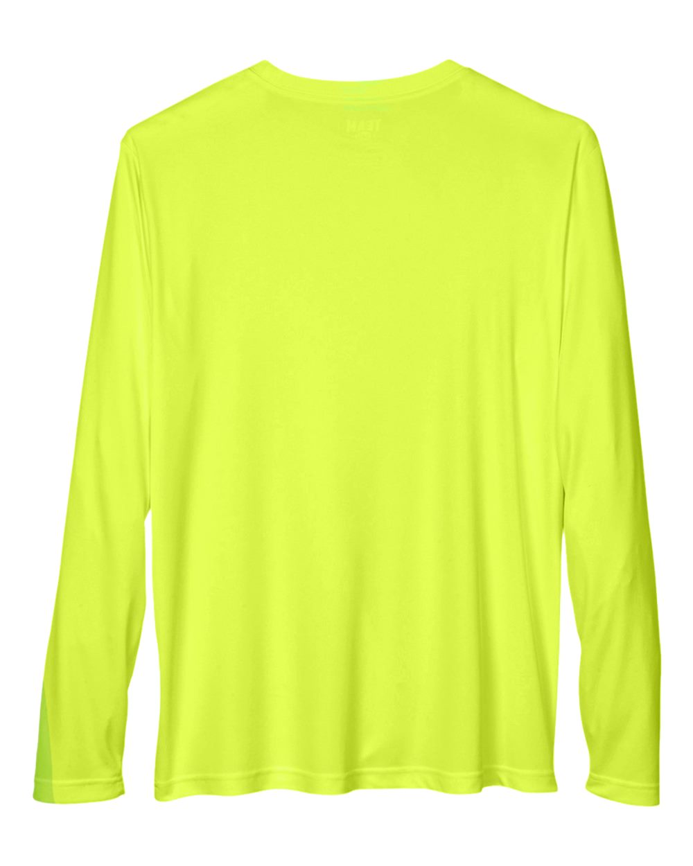 Front View of Safety Yellow Men's Zone Performance Long Sleeve T-Shirt - TT11L