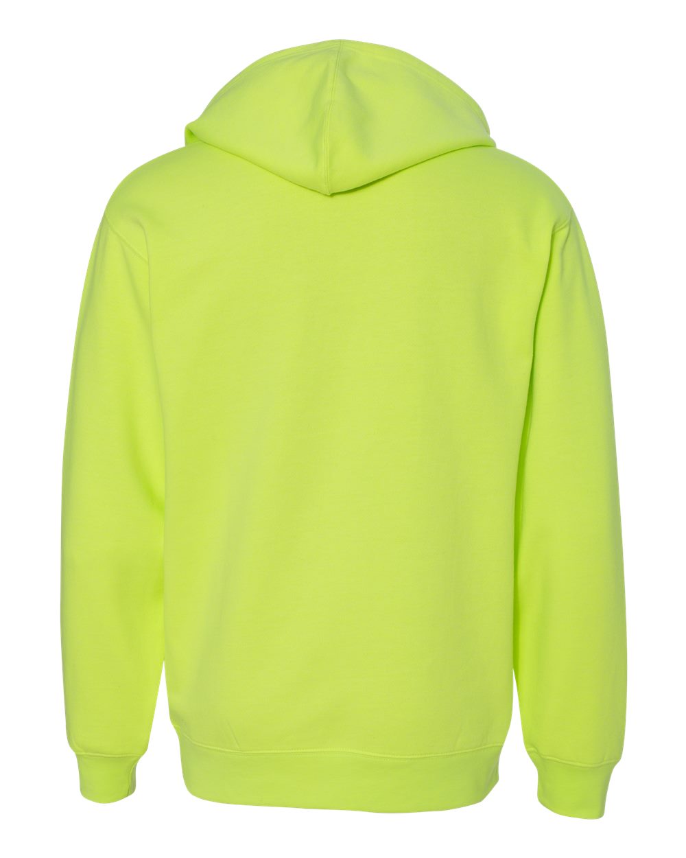 Rear View of Safety Yellow Midweight Hooded Sweatshirt - SS4500