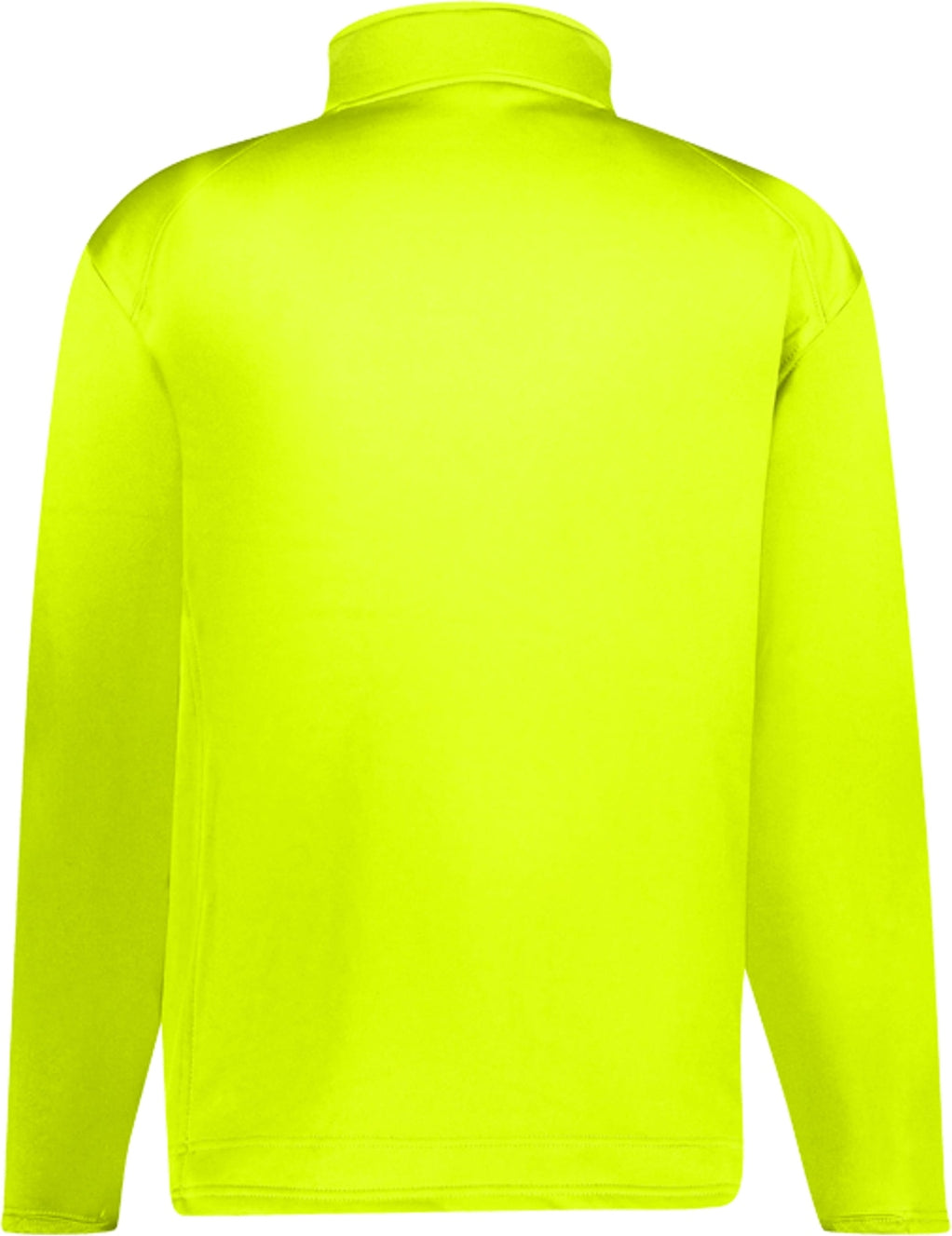 Rear View of SAFETY YELLOW PERFORMANCE FLEECE 1/4 ZIP PUL