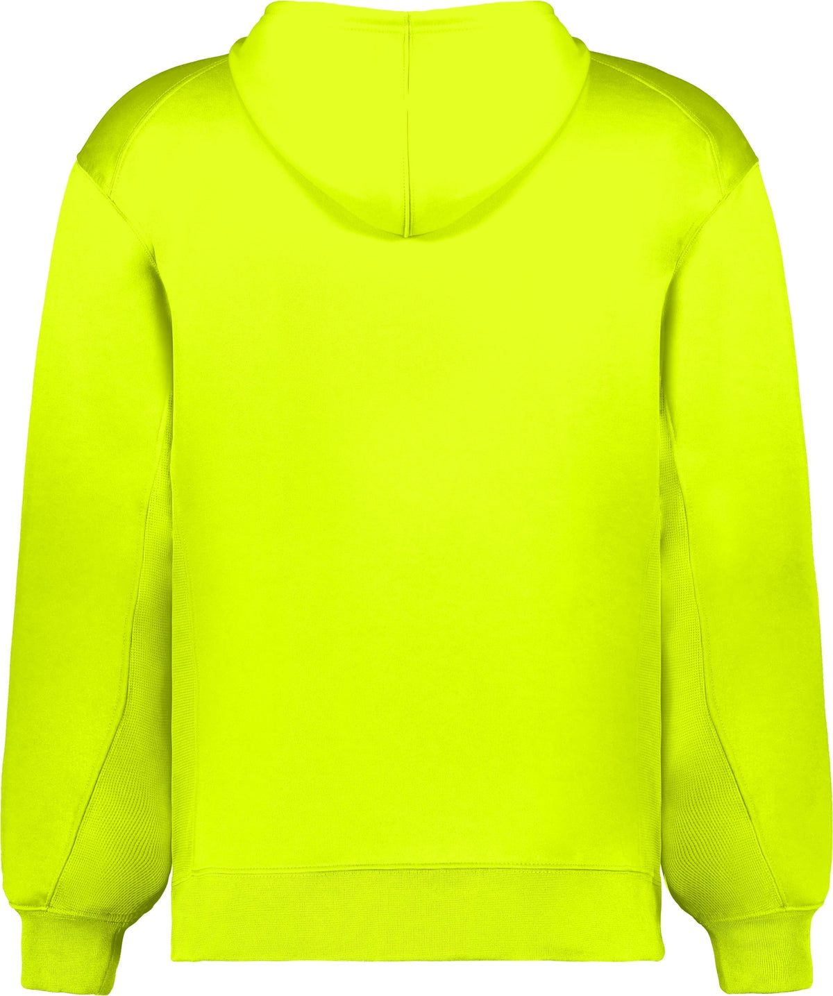 Rear View of SAFETY YELLOW PERFORMANCE FLEECE HOODIE
