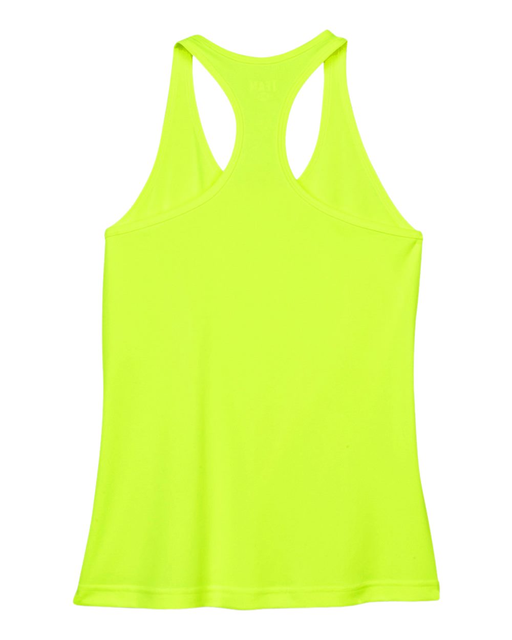 Front View of Safety Yellow Women's Zone Performance Racerback Tank - TT11WRC