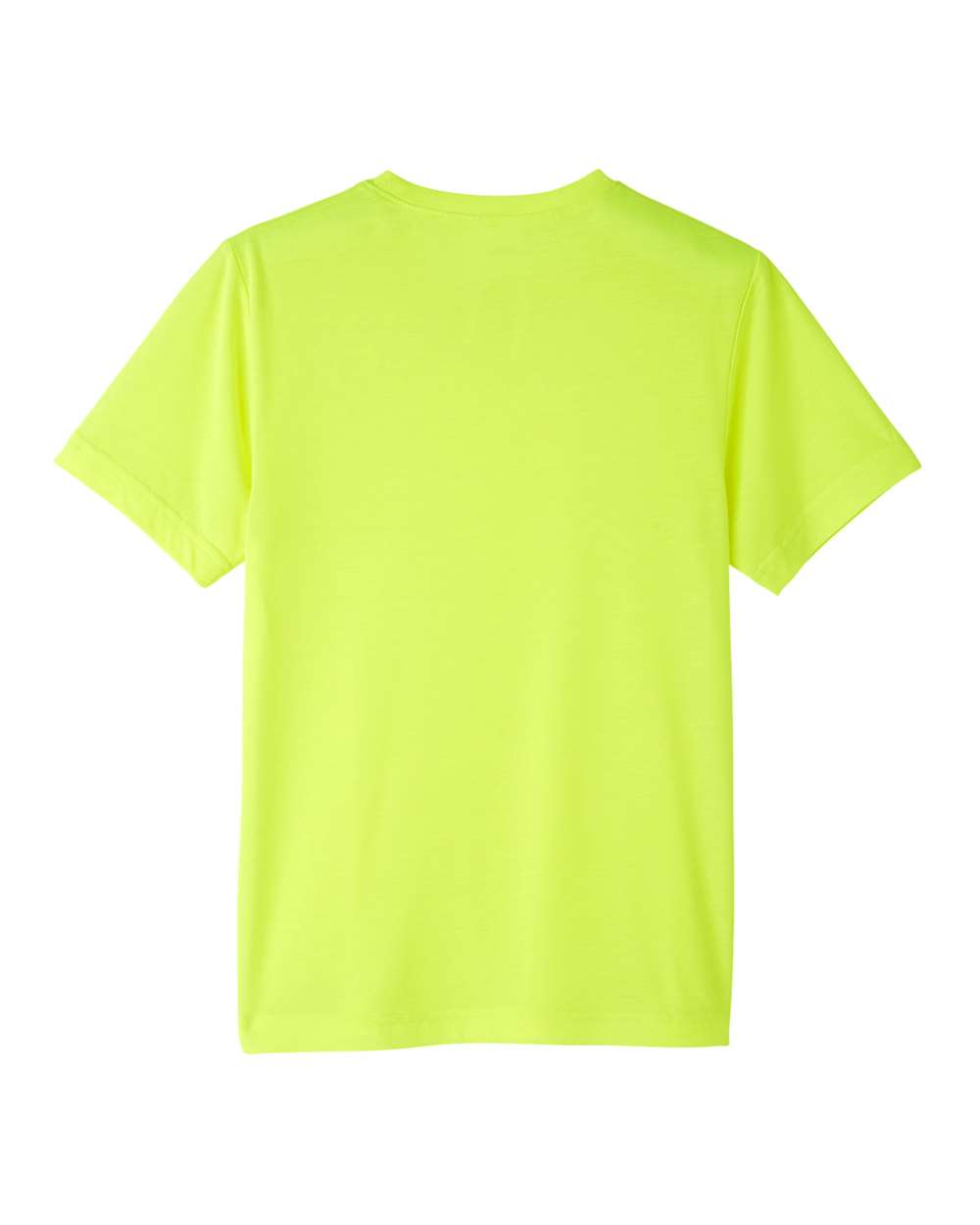 Front View of Safety Yellow Youth Fusion ChromaSoft™ Performance T-Shirt - CE111Y