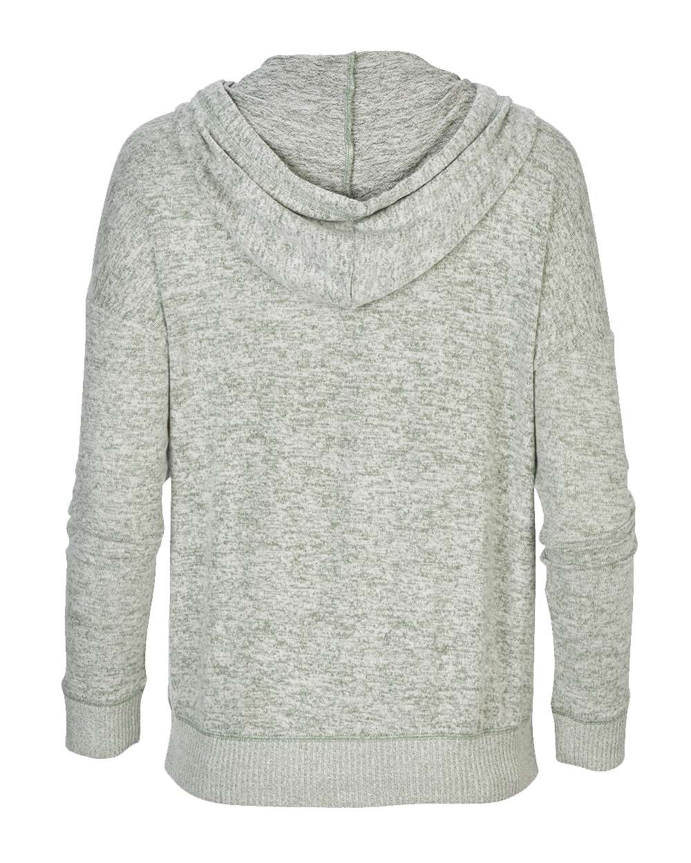 Front View of Sage Heather Women's Cuddle Fleece Hooded Pullover - BW1501
