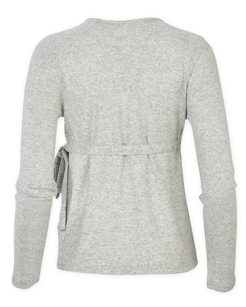Front View of Sage Heather Women's Cuddle Wrap Top - BW1301