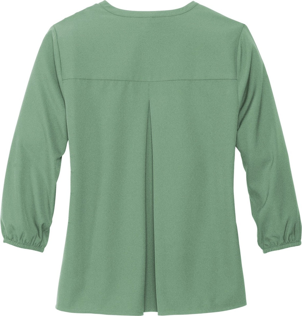 Rear View of Sage Mercer+Mettle Women's Stretch Crepe 3/4-Sleeve Blouse MM2011