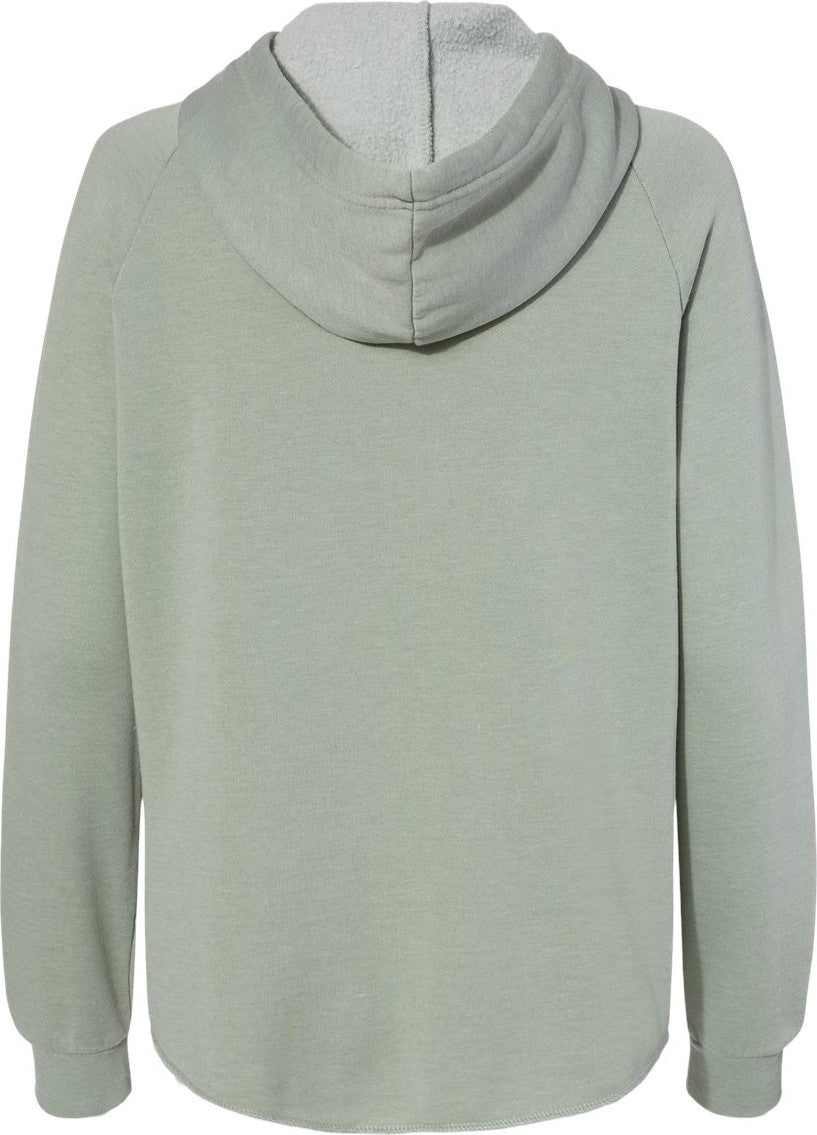 Front View of Sage Women's California Wave Wash Full-Zip Hooded Sweatshirt - PRM2500Z