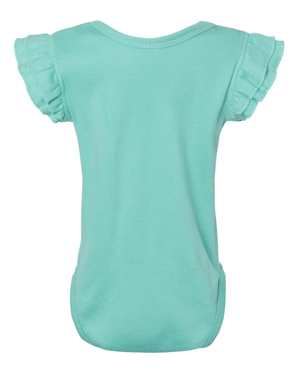 Front View of Saltwater Infant Flutter Sleeve Baby Rib Bodysuit - 4439