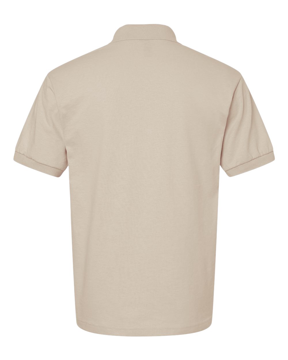 Rear View of Sand DryBlend® Jersey Polo - 8800