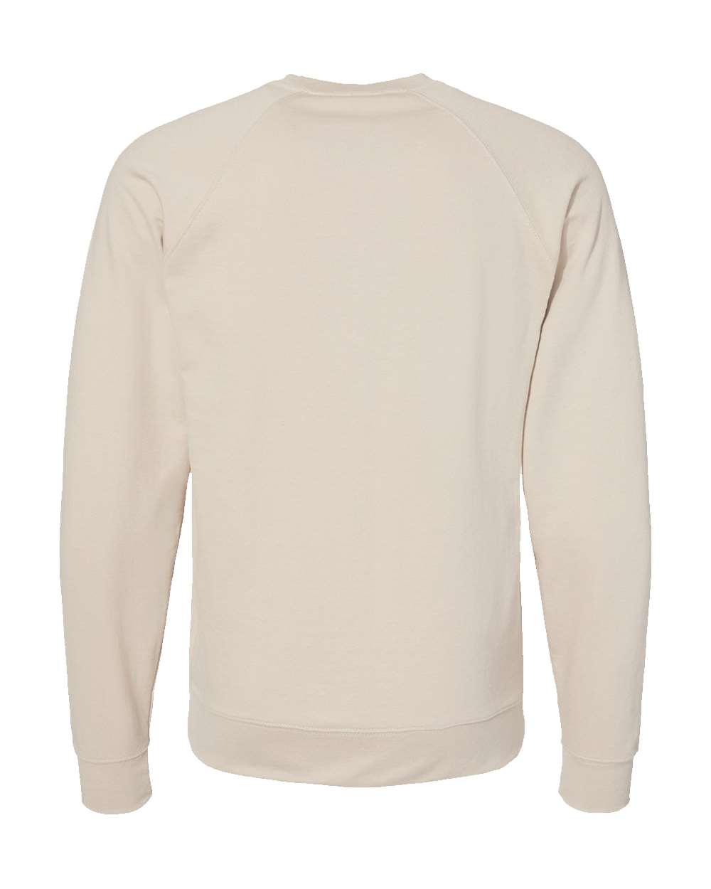 Rear View of Sand Icon Lightweight Loopback Terry Crewneck Sweatshirt - SS1000C