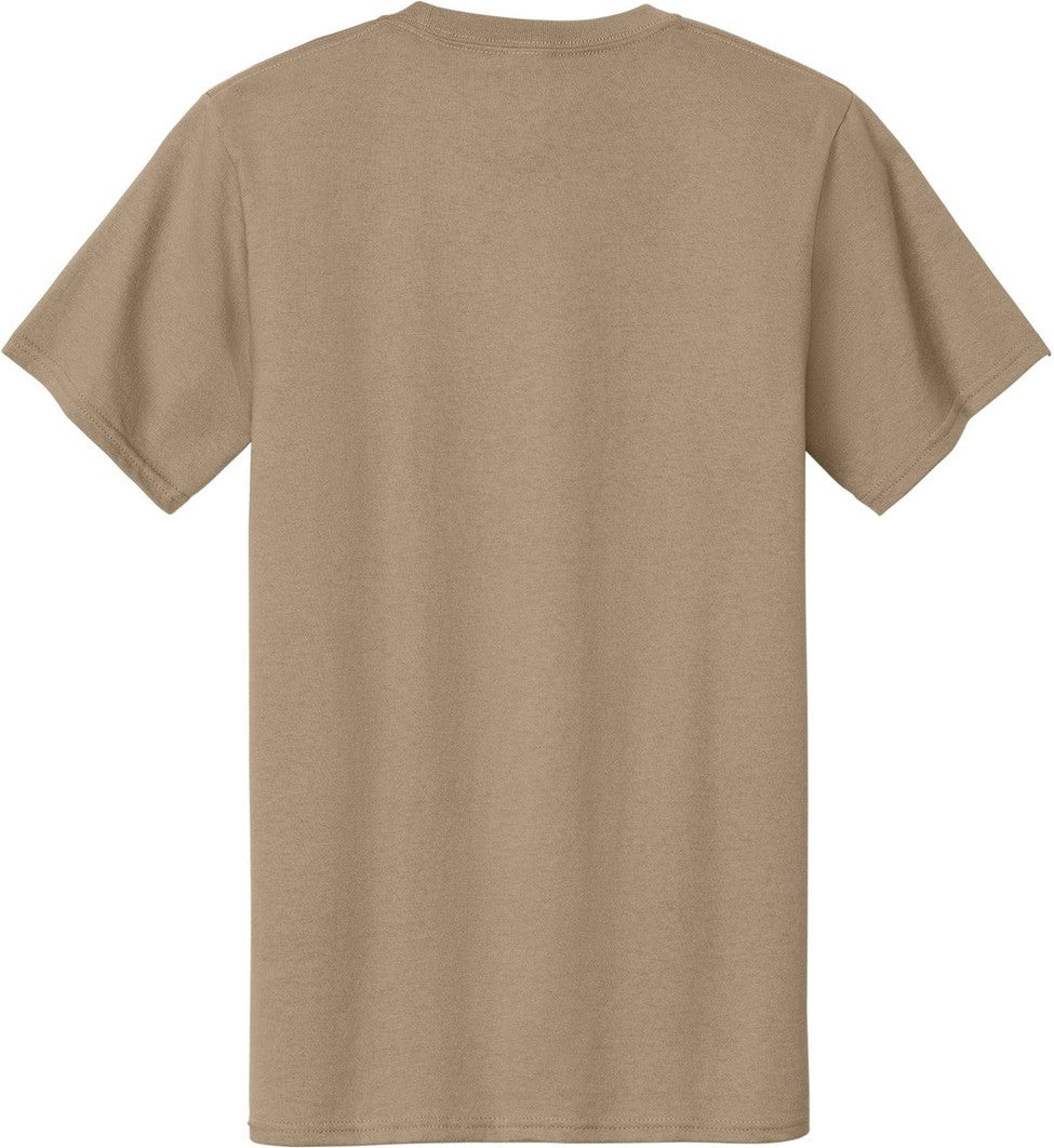 Rear View of Sand Port & Co Tall Essential Tee. PC61T