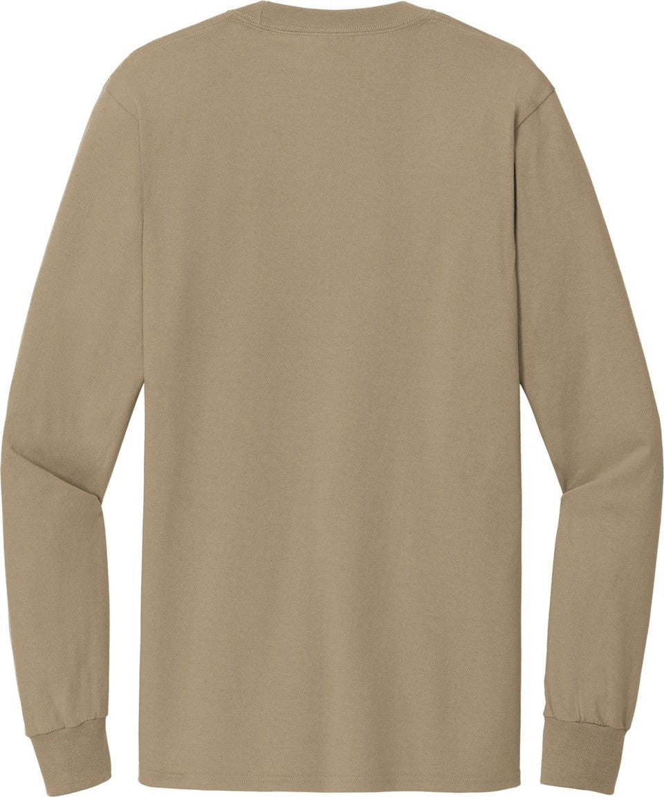 Rear View of Sand Port & Co Tall Long Sleeve Essential Tee. PC61LST