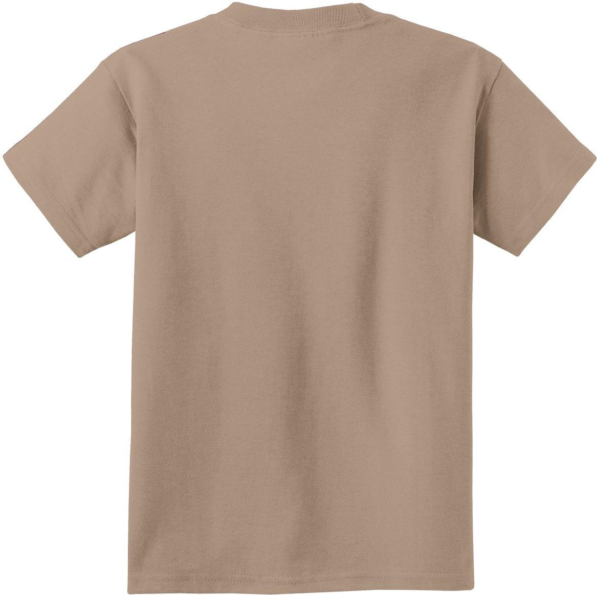 Front View of Sand Port & Co Youth Essential Tee. PC61Y