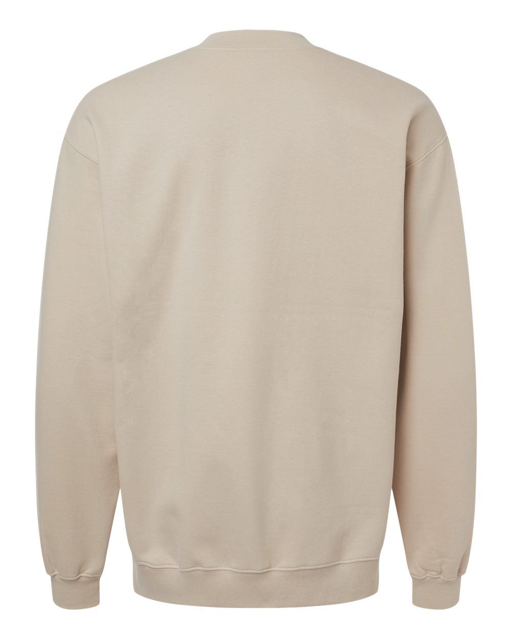 Rear View of Sand Softstyle® Midweight 1/4 Zip Sweatshirt - SF008