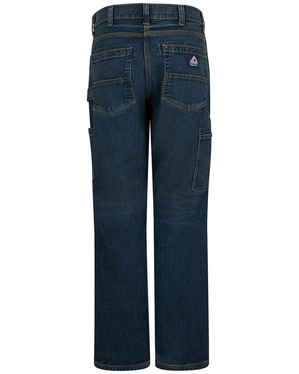 Front View of Sanded Denim - 34I Stretch Denim Dungaree Jeans - PSJ6