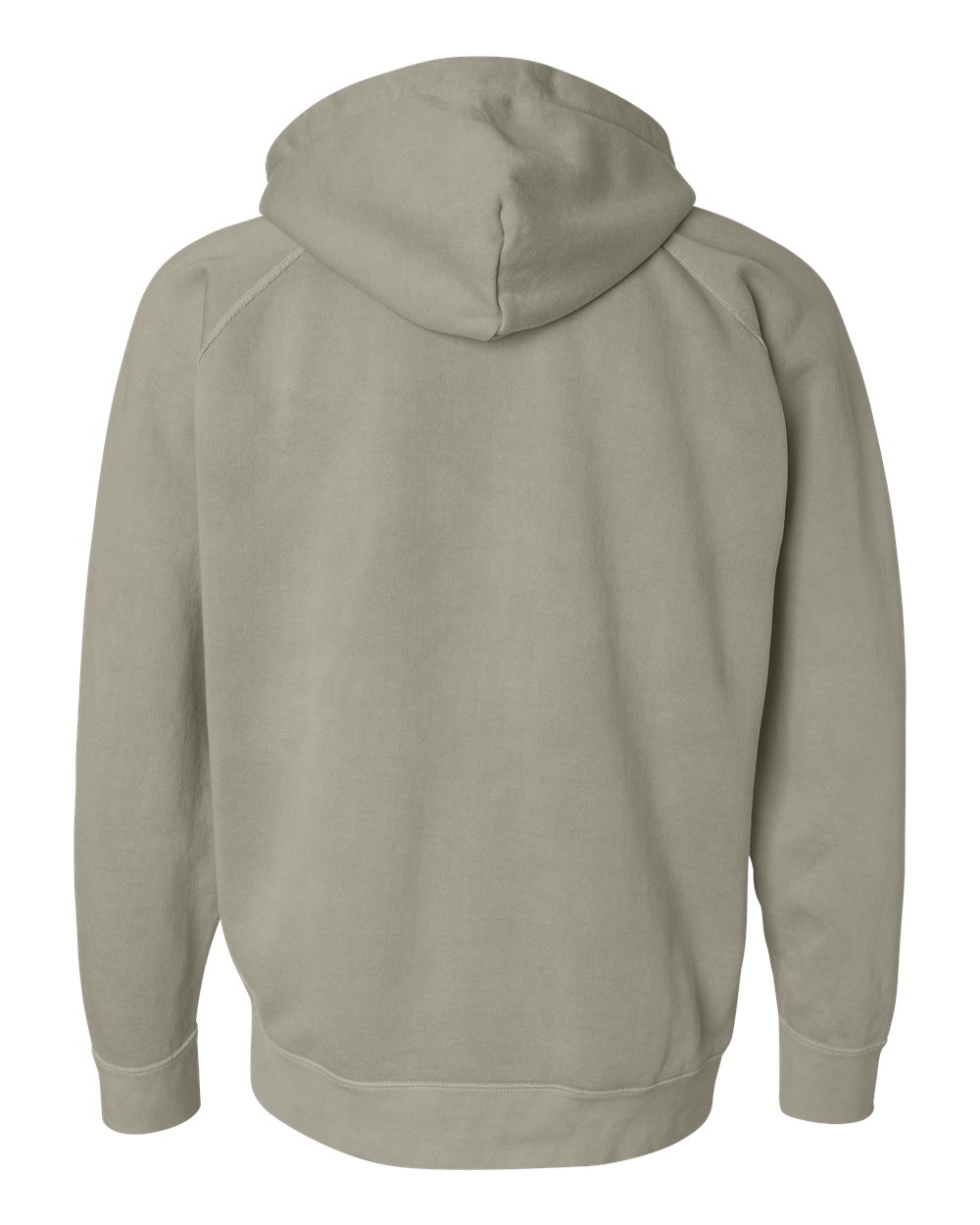 Rear View of Sandstone Garment Dyed Hooded Sweatshirt - 1565