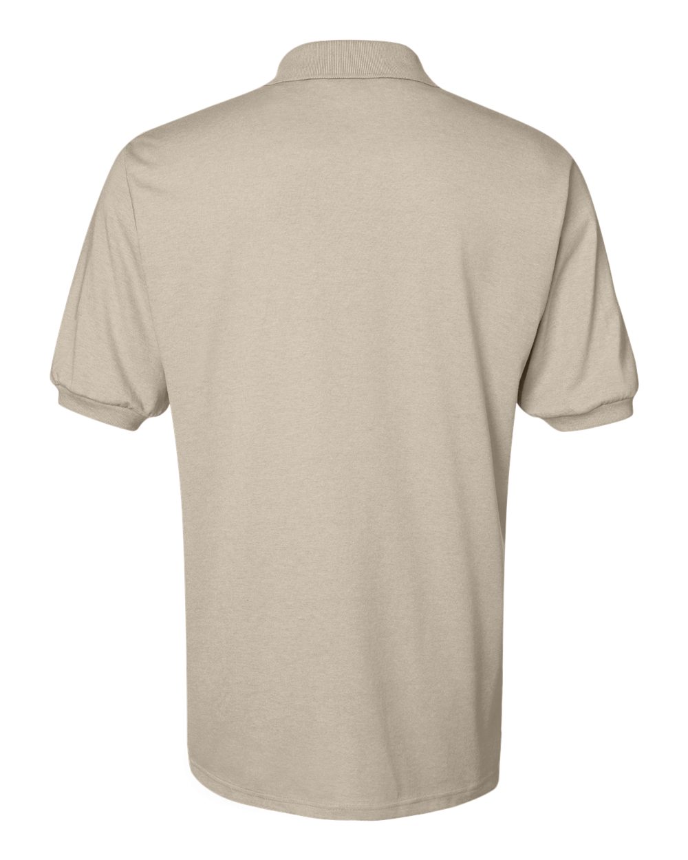 Rear View of Sandstone SpotShield® 50/50 Polo - 437MSR