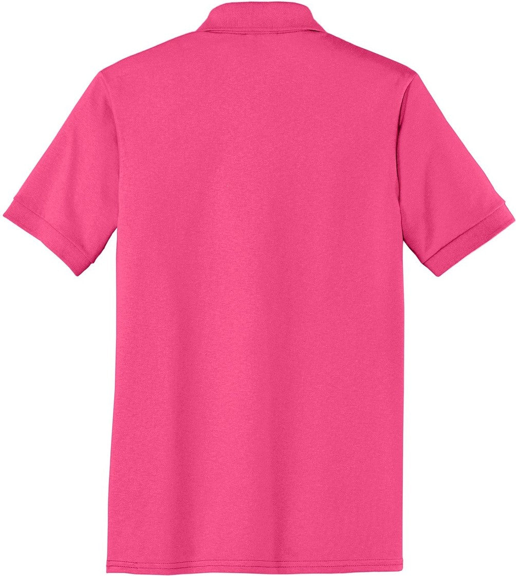 Rear View of Sangria Port & Co Core Blend Jersey Knit Polo. KP55