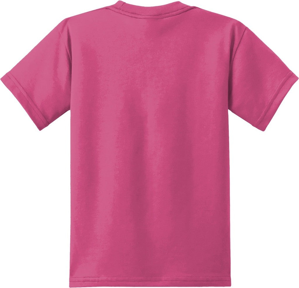 Rear View of Sangria Port & Co Youth Core Blend Tee. PC55Y
