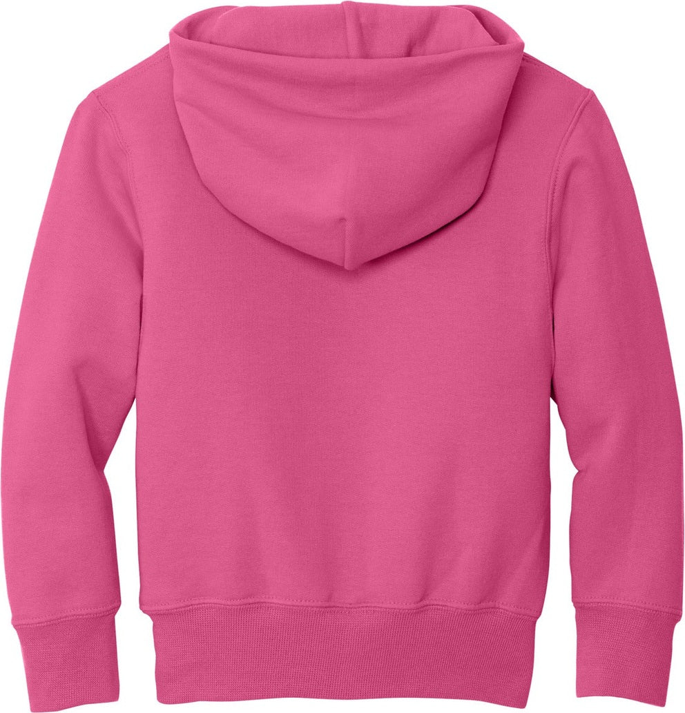 Front View of Sangria Port & Co Youth Core Fleece Pullover Hooded Sweatshirt. PC90YH