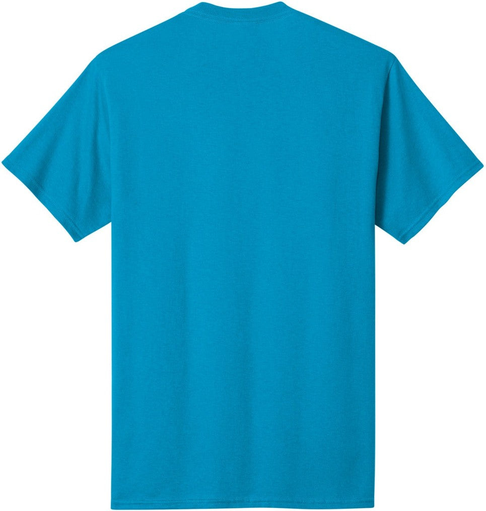 Rear View of Sapphire Port & Co Core Cotton Tee. PC54