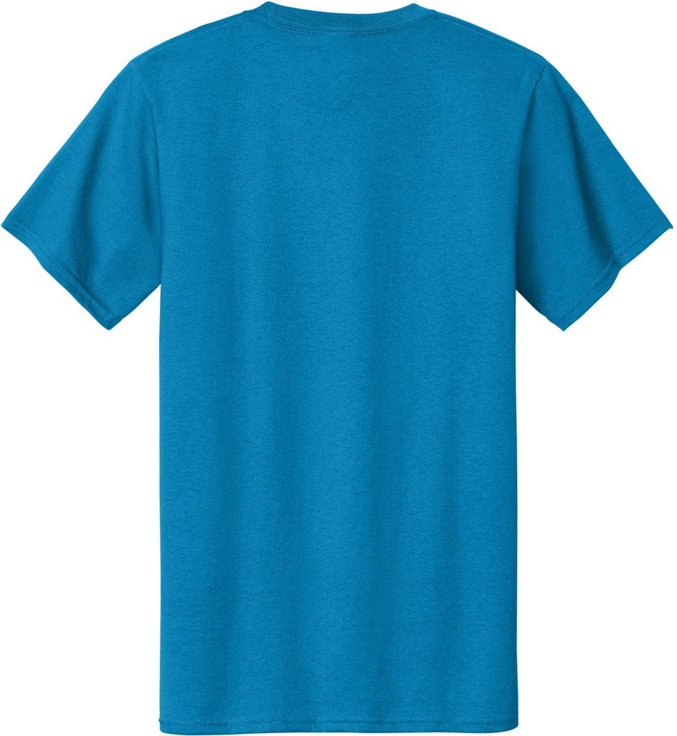 Front View of Sapphire Port & Co Tall Essential Tee. PC61T