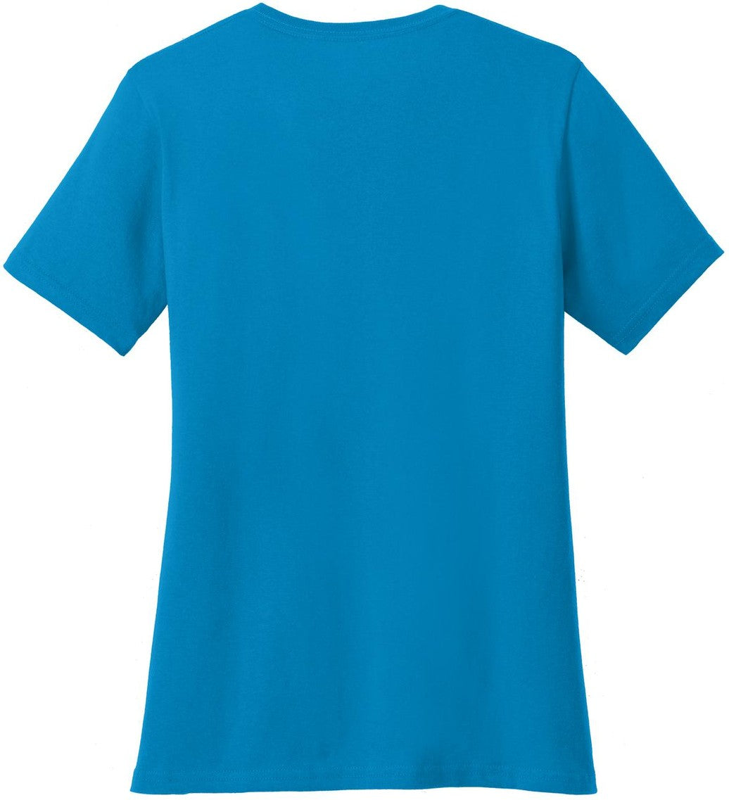 Rear View of Sapphire Port & Co Women's Core Cotton Tee. LPC54