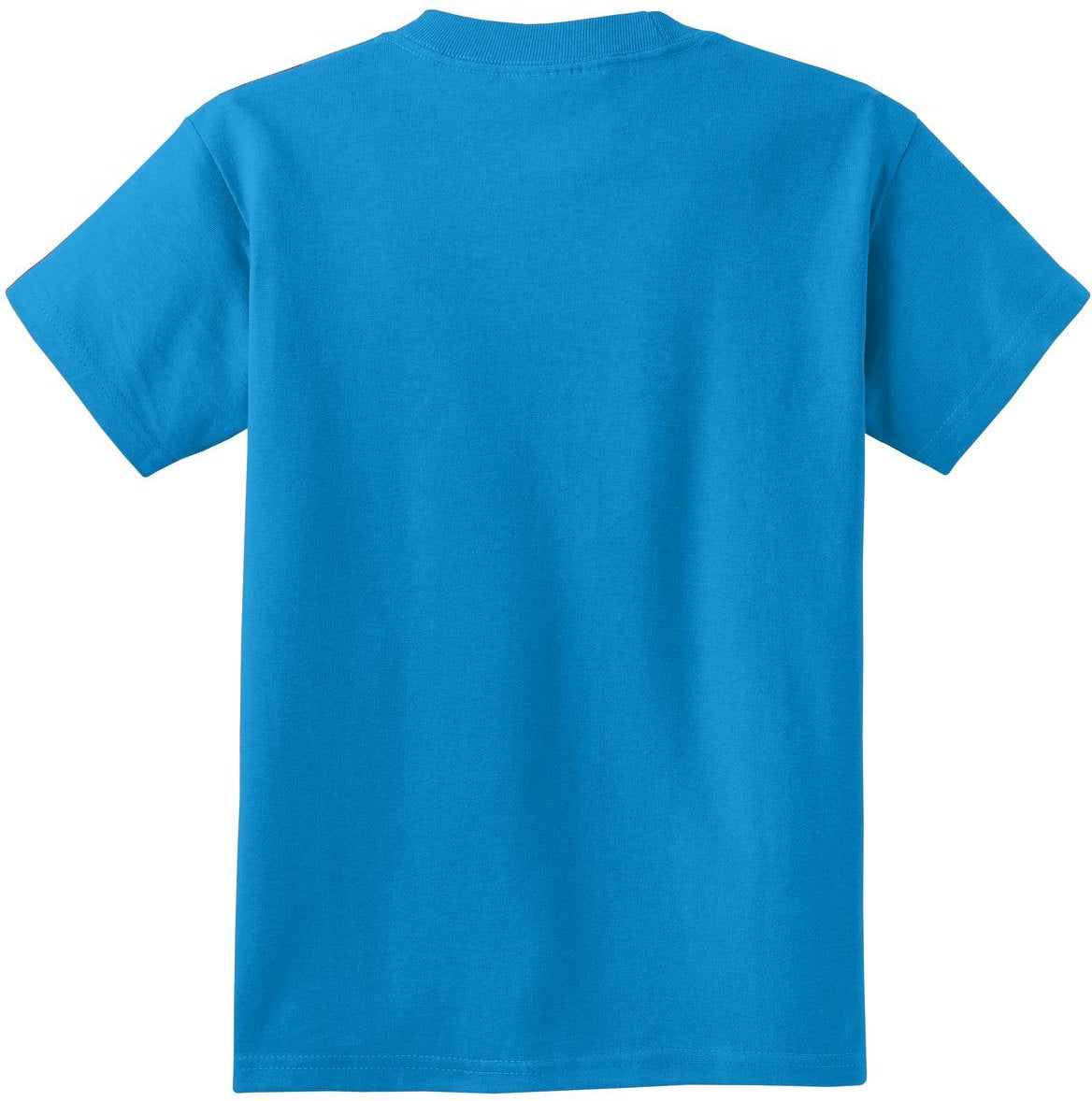 Front View of Sapphire Port & Co Youth Essential Tee. PC61Y