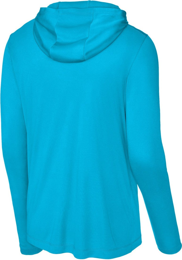 Front View of Sapphire Sport-Tek Posi-UV Pro Long Sleeve Hoodie ST420LSH