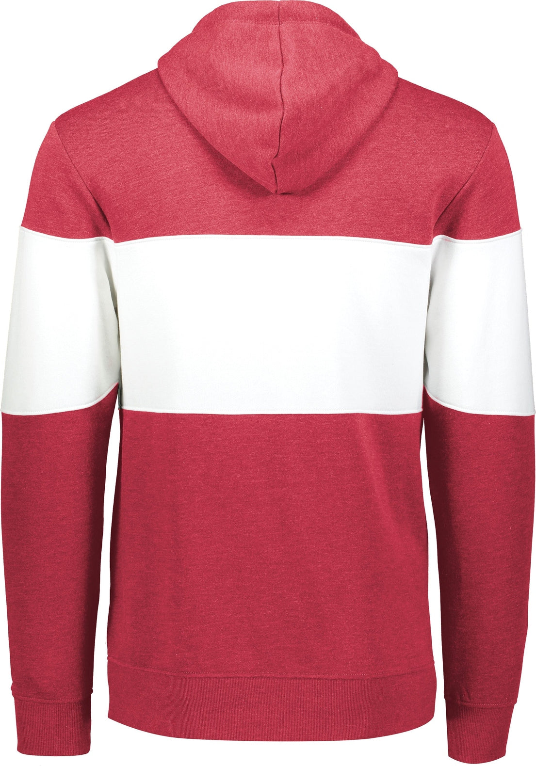 Rear View of SCARLET HEATHER/WHITE ALL-AMERICAN HOODIE