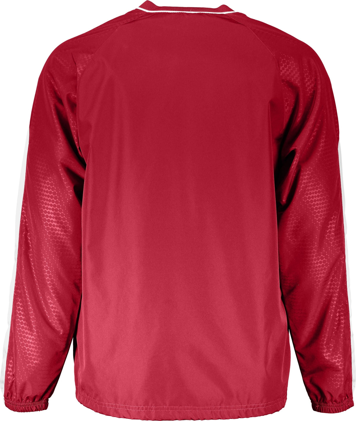 Rear View of SCARLET/WHITE BIONIC PULLOVER WINDSHIRT