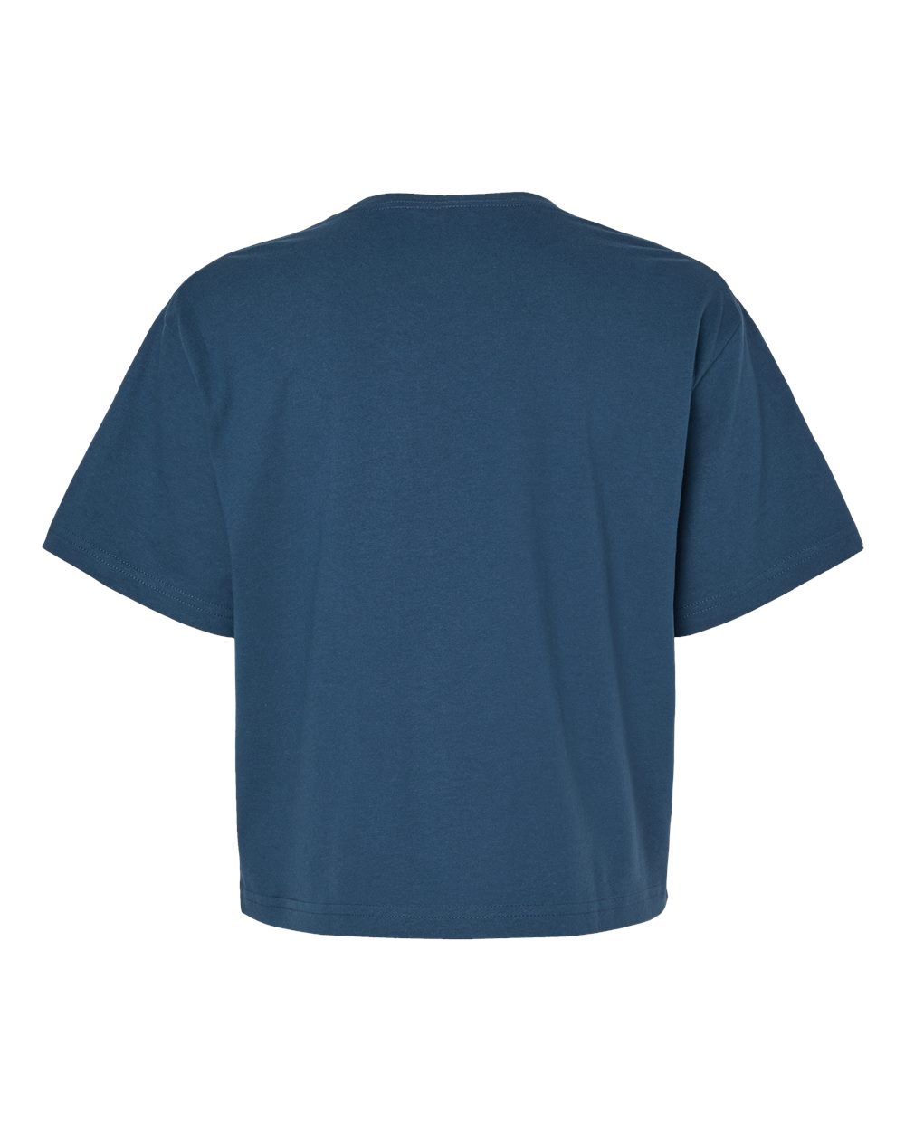 Rear View of Sea Blue Women&#39;s Fine Jersey Boxy Tee - 102