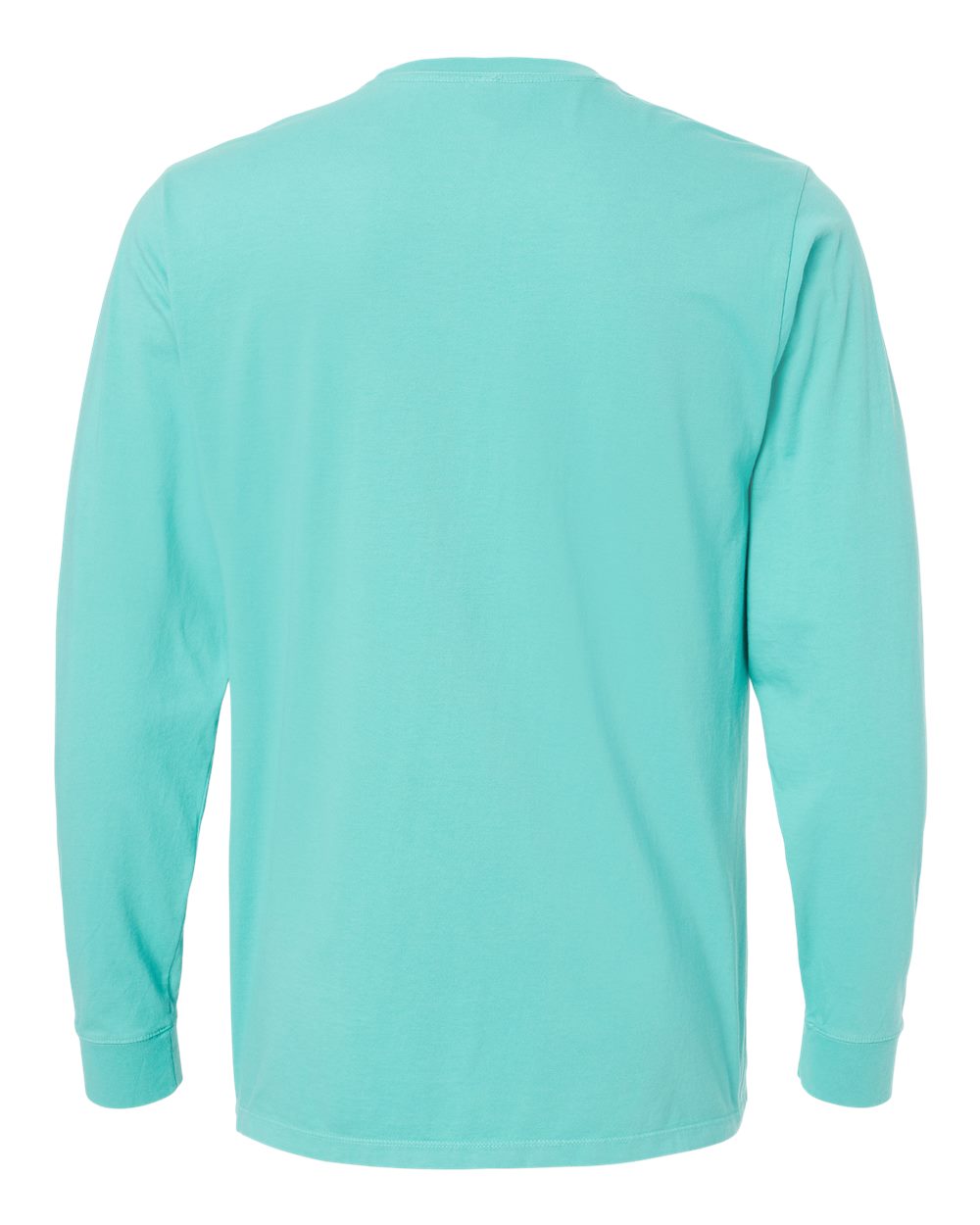 Rear View of Seafoam Organic Long Sleeve T-Shirt - 420