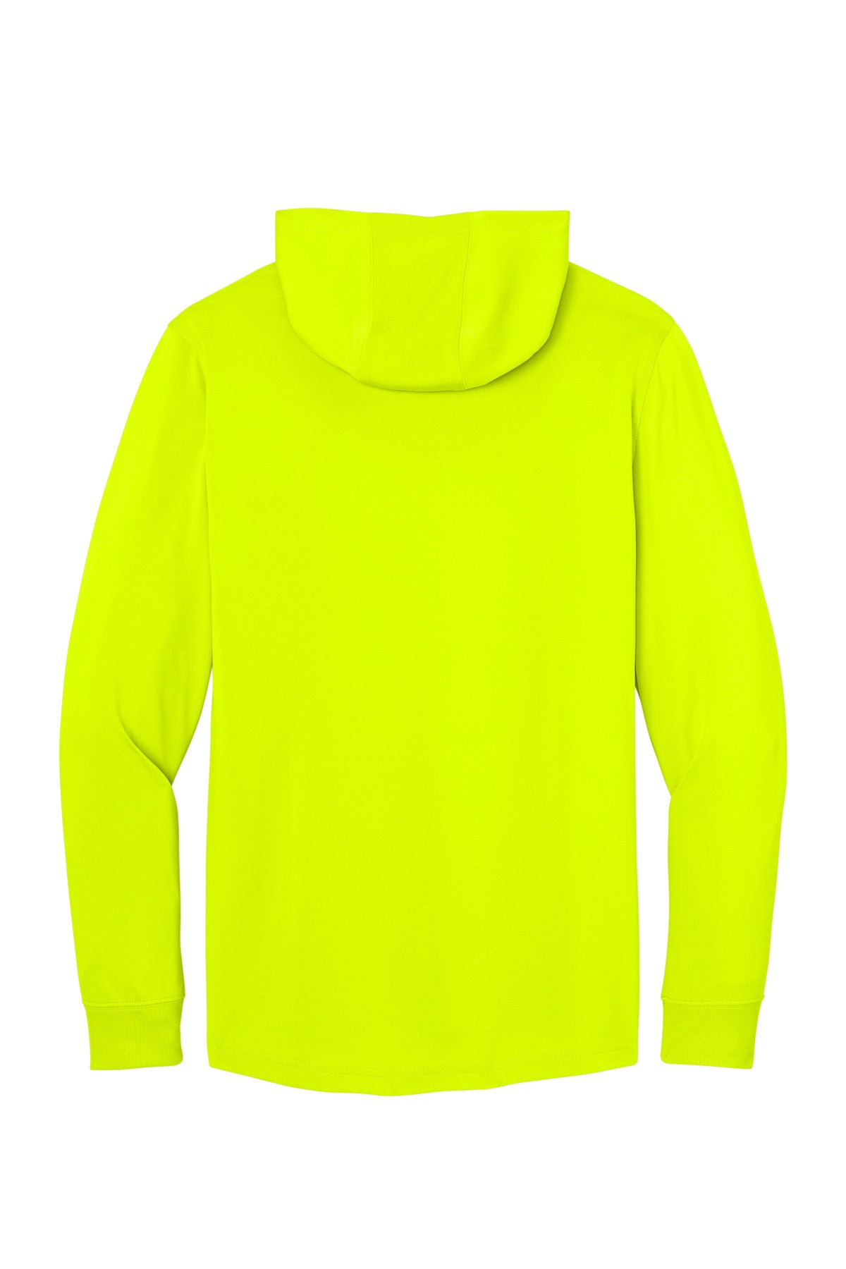 Front View of SftyYellow CornerStone Workwear Pro Long Sleeve Hooded Tee CS440LSH