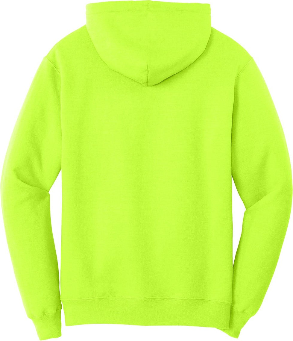 Rear View of SGreen Port & Co Core Fleece Pullover Hooded Sweatshirt. PC78H