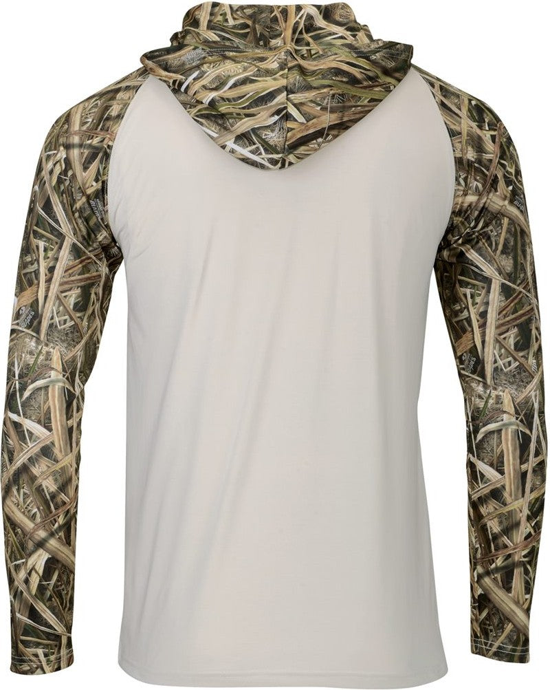 Rear View of Shadow Grass Biloxi Performance Colorblocked Hoodie - 241