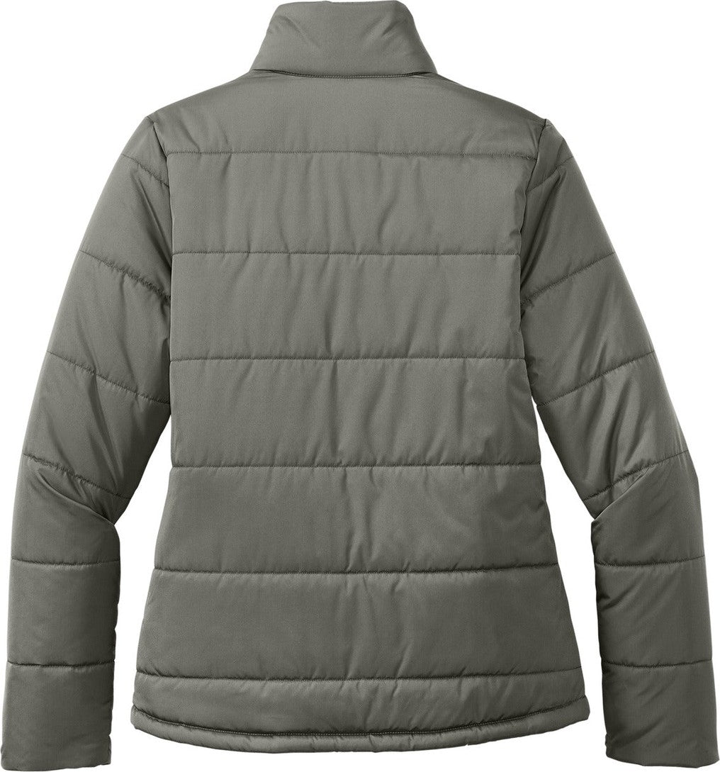 Rear View of ShadowGrey Port Authority Women's Puffer Jacket L852