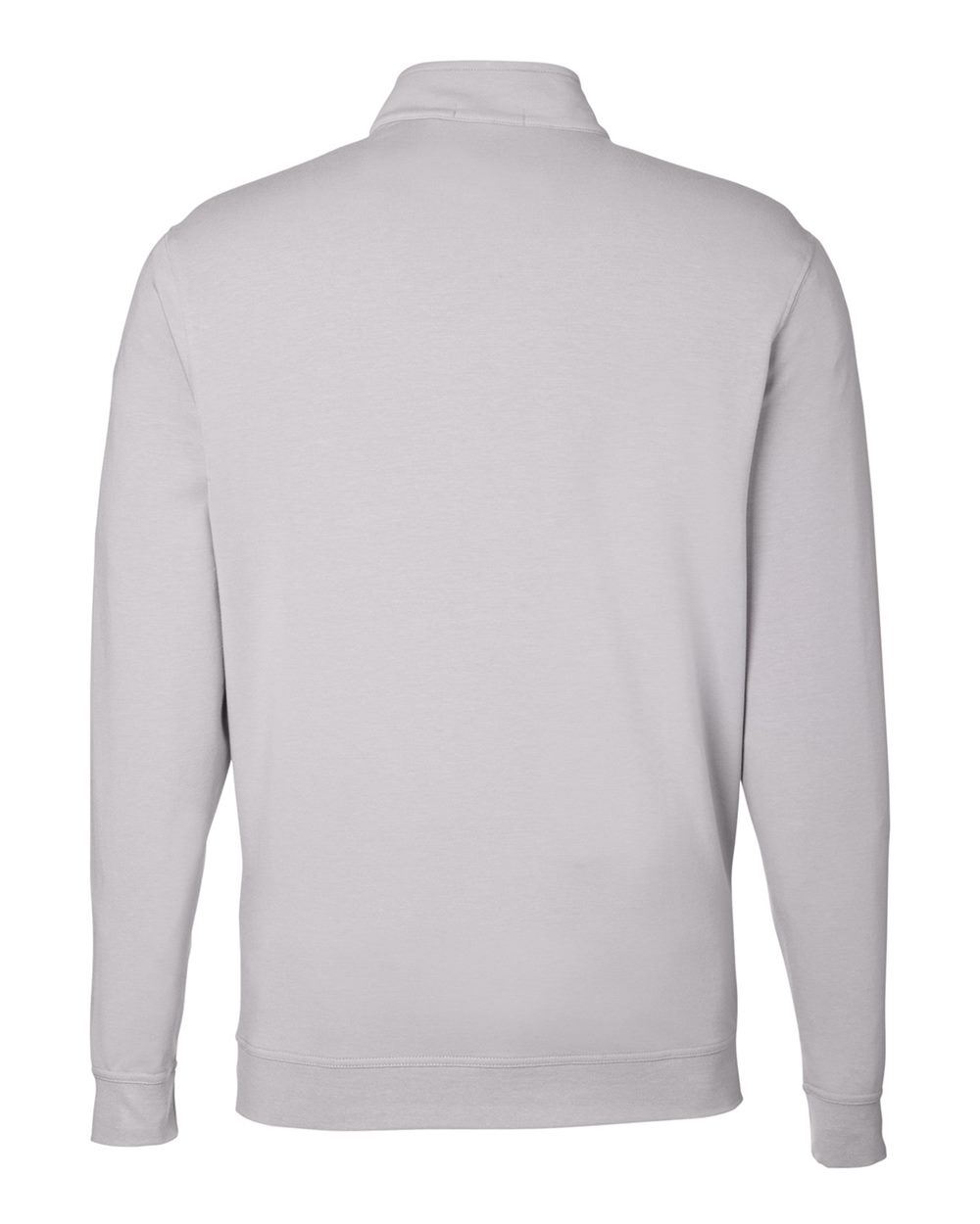 Rear View of Silver Cloud French Terry Quarter-Zip Pullover - TM616