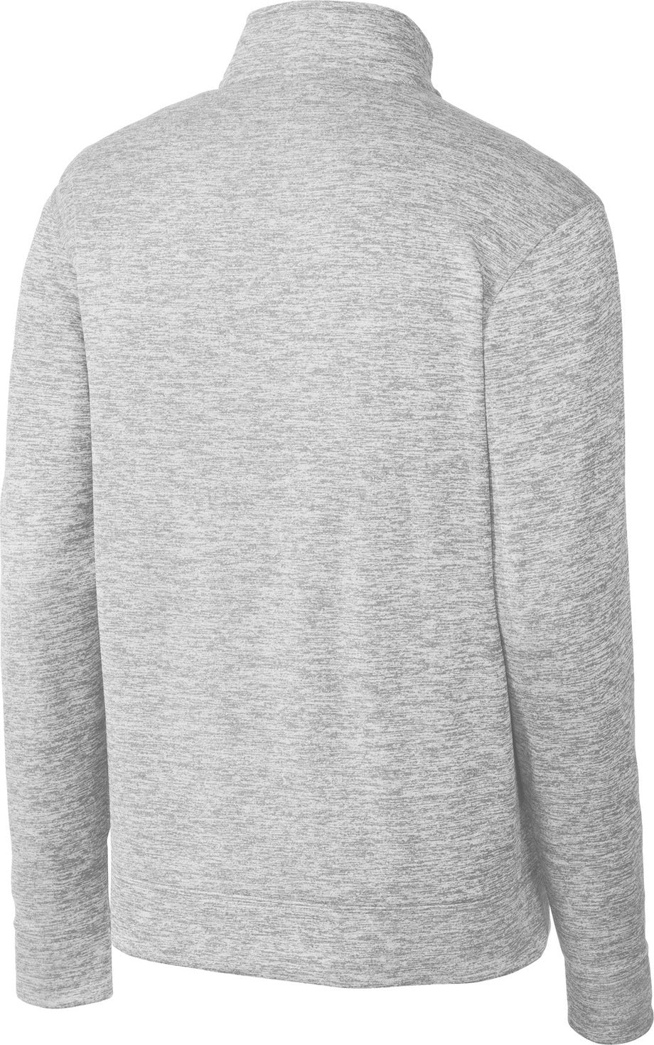 Front View of Silver Electrc Sport-Tek PosiCharge Electric Heather Fleece 1/4-Zip Pullover. ST226