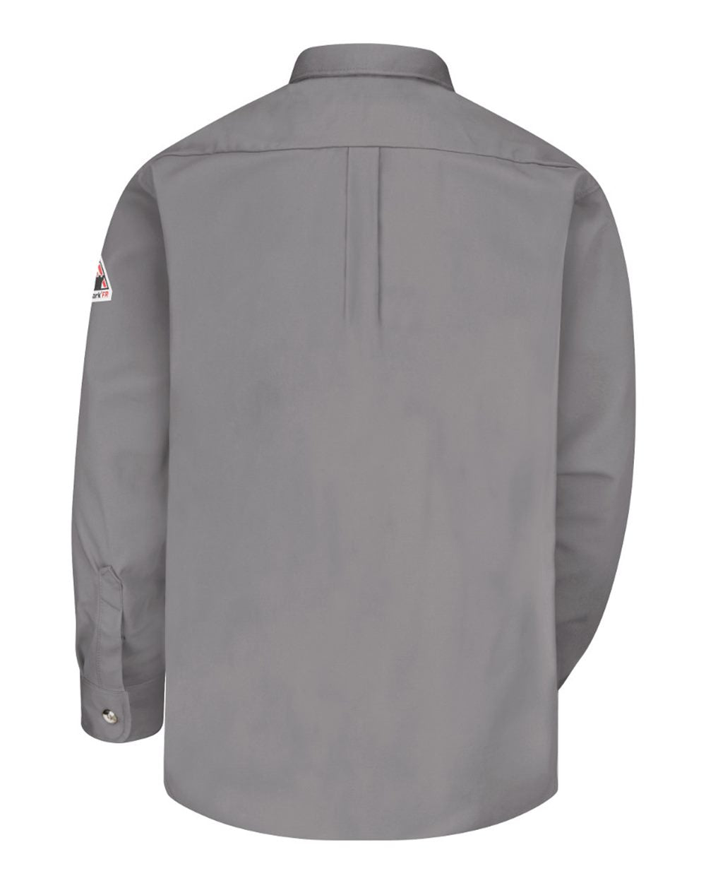Rear View of Silver Grey Dress Uniform Shirt - Excel FR ComforTouch - 7 oz. - Tall Sizes - SLU2T plain