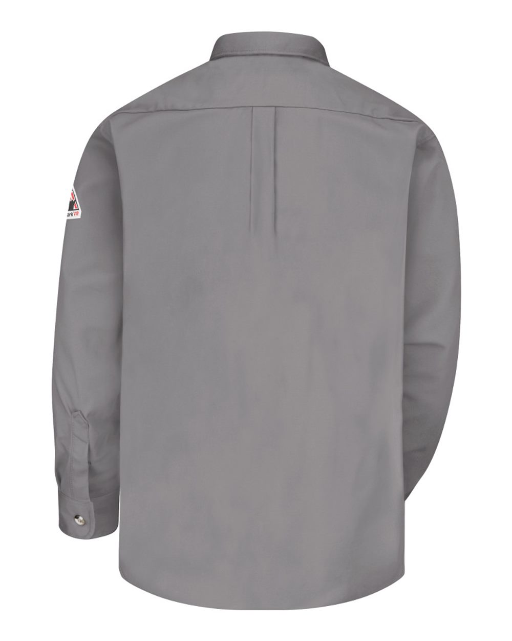 Rear View of Silver Grey Dress Uniform Shirt - Excel FR ComforTouch - 7 oz. - Tall Sizes - SLU2T