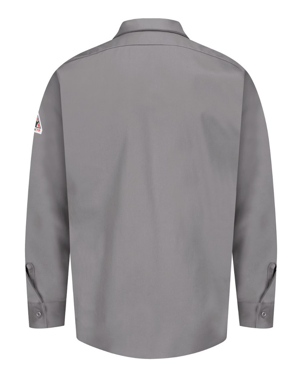 Front View of Silver Grey Flame Resistant Excel Work Shirt - SEW2