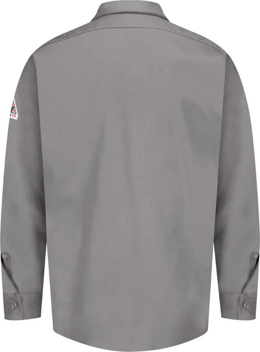 Rear View of Silver Grey Flame Resistant Excel Work Shirt - Tall Sizes - SEW2T