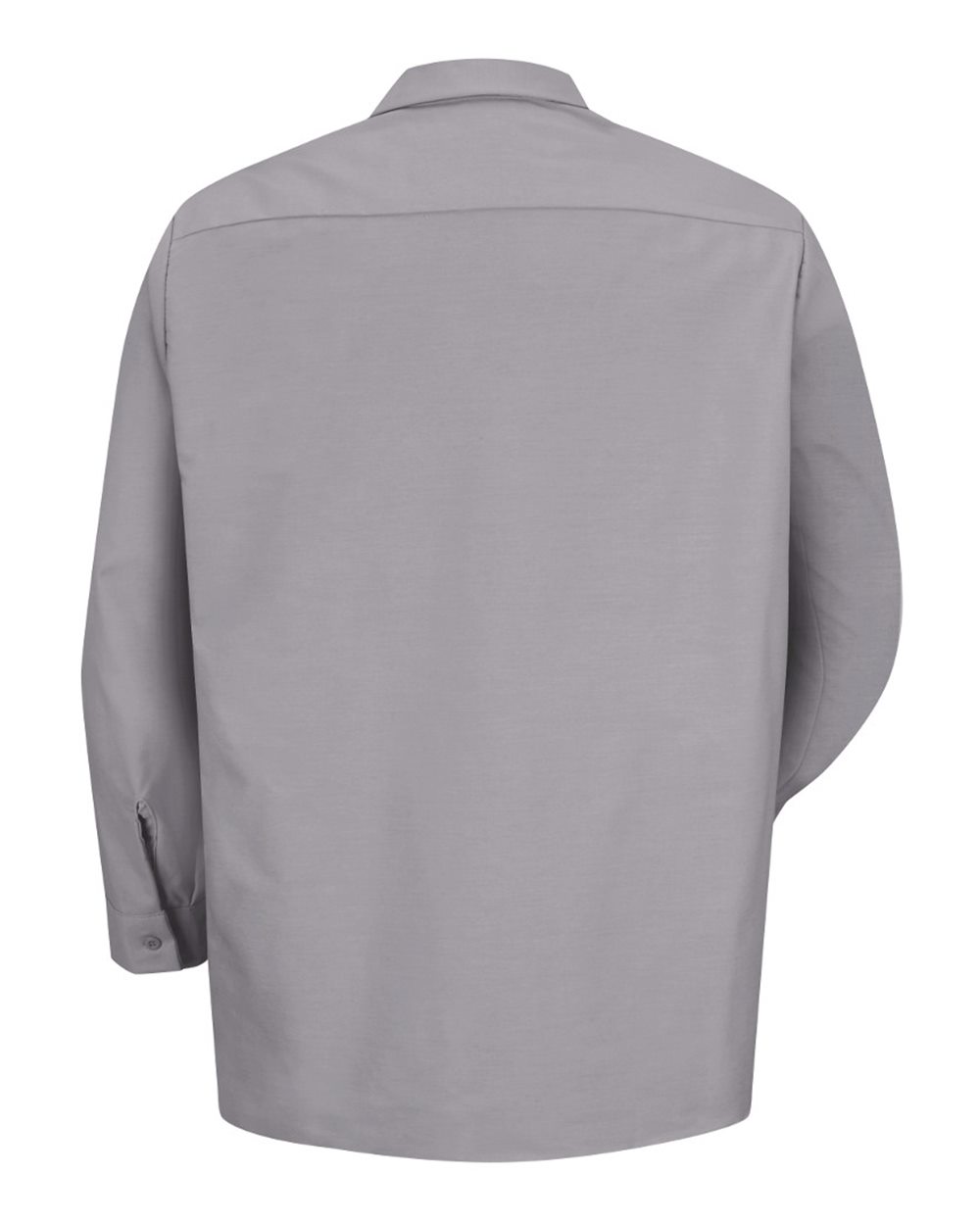 Front View of Silver Grey Industrial Long Sleeve Work Shirt - Tall Sizes - SP14T