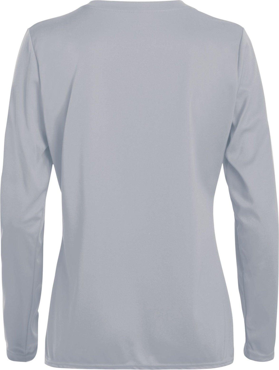 Rear View of SILVER GREY LADIES L/S WICKING T-SHIRT