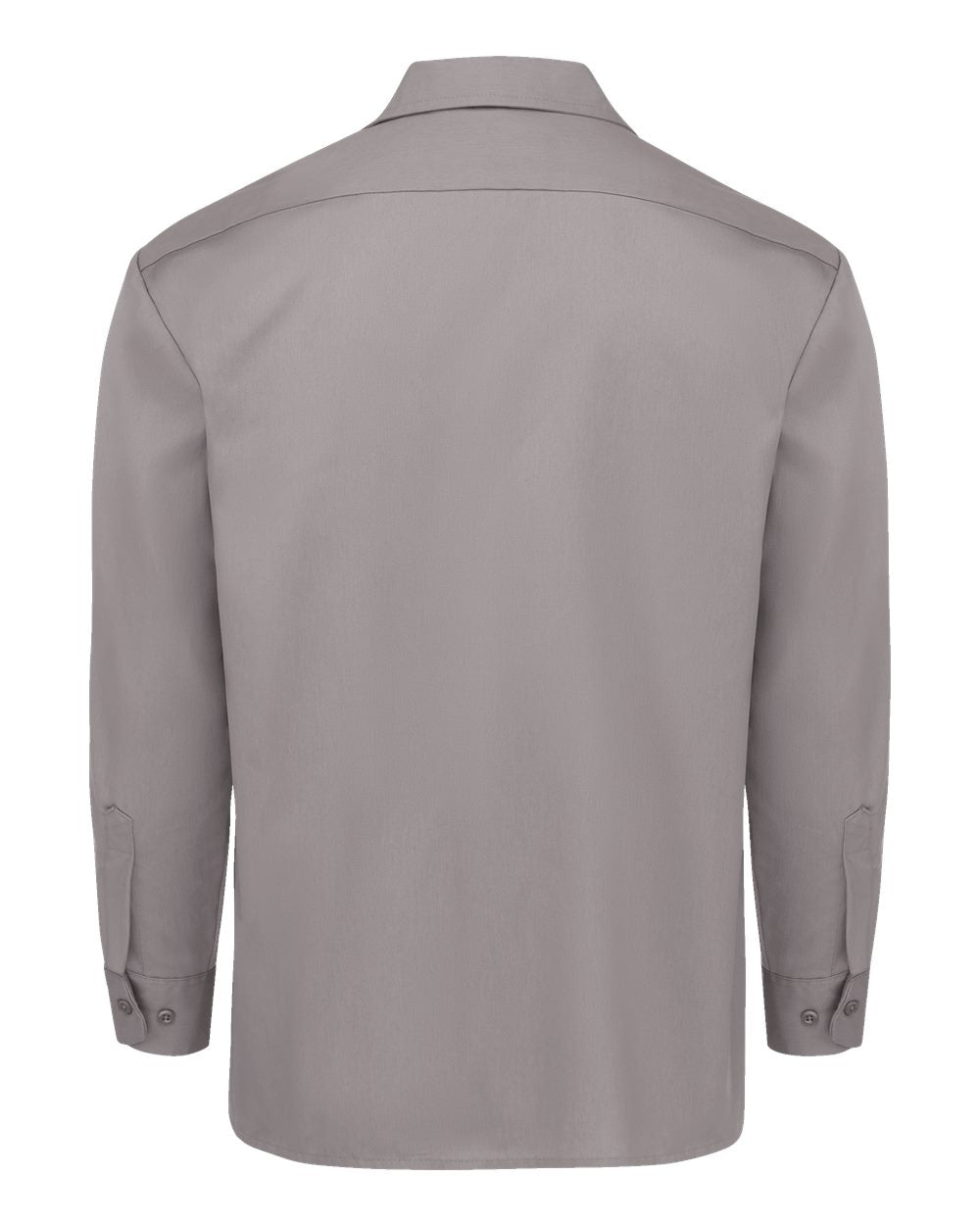 Front View of Silver Grey Long Sleeve Work Shirt - 5574