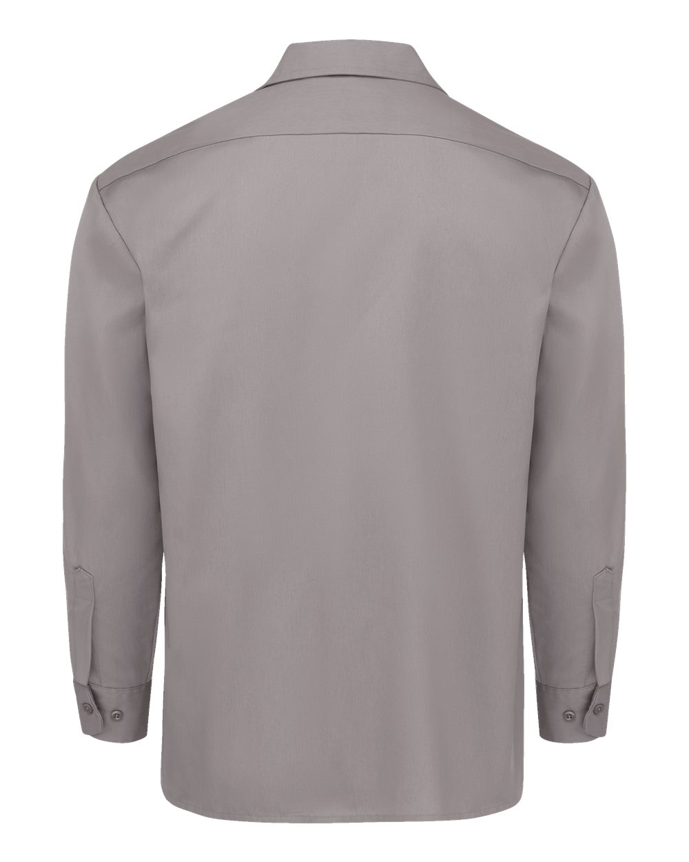 Front View of Silver Grey Long Sleeve Work Shirt - Tall Sizes - 5574T