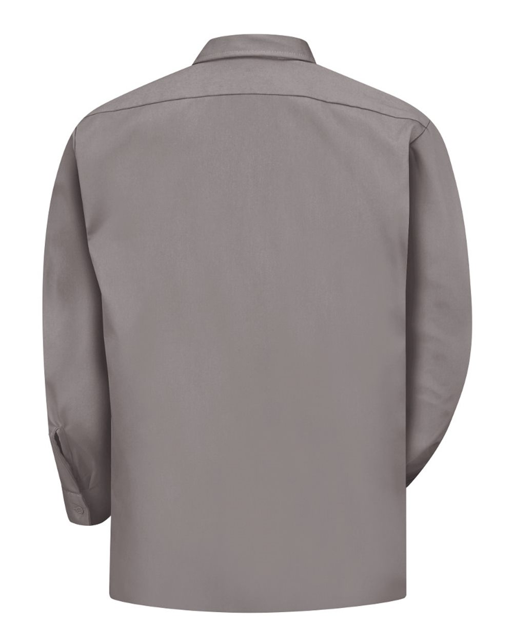 Front View of Silver Grey Utility Long Sleeve Work Shirt - ST52